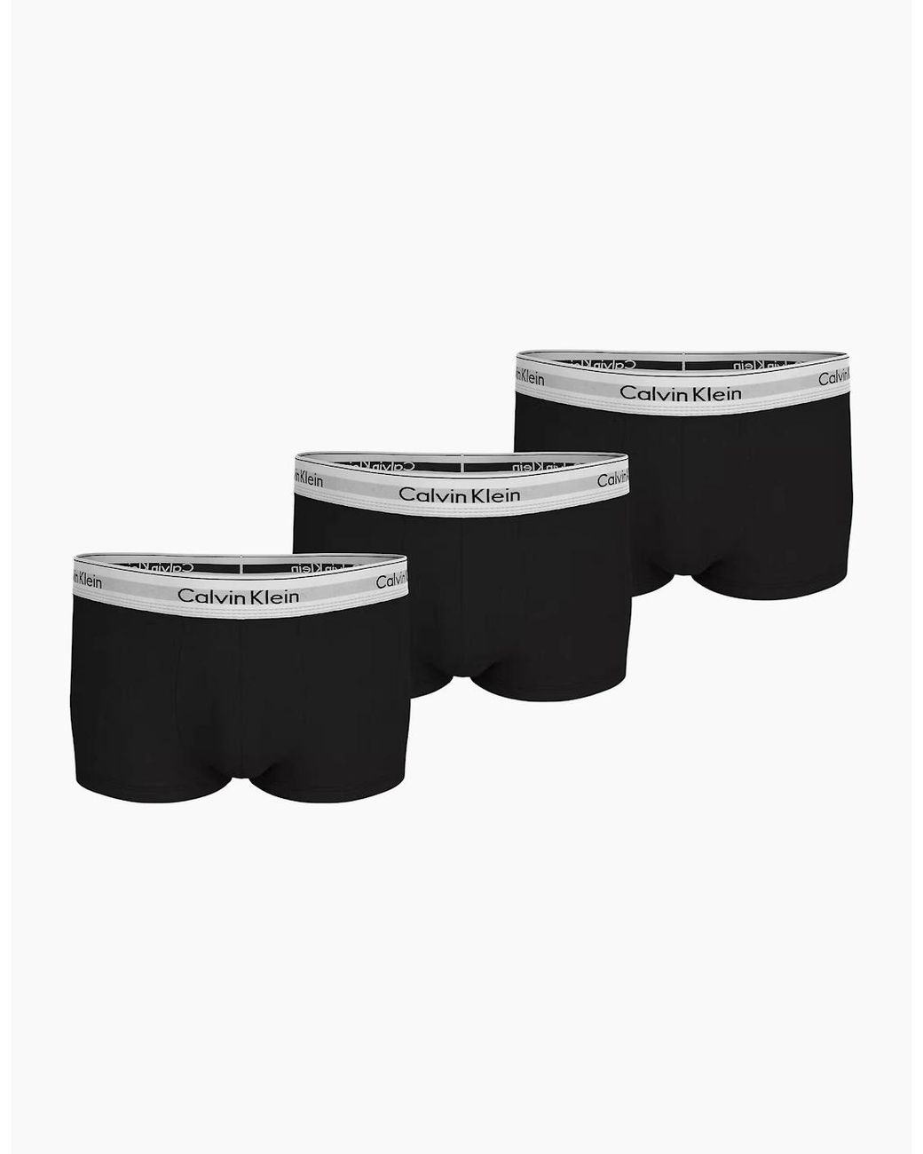 Calvin Klein Blue 3-Pack Icon Cotton Stretch Low-Rise Boxer Trunks for men