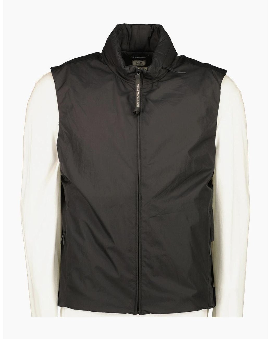 C P Company Black Metropolis Padded Pertex Vest for men