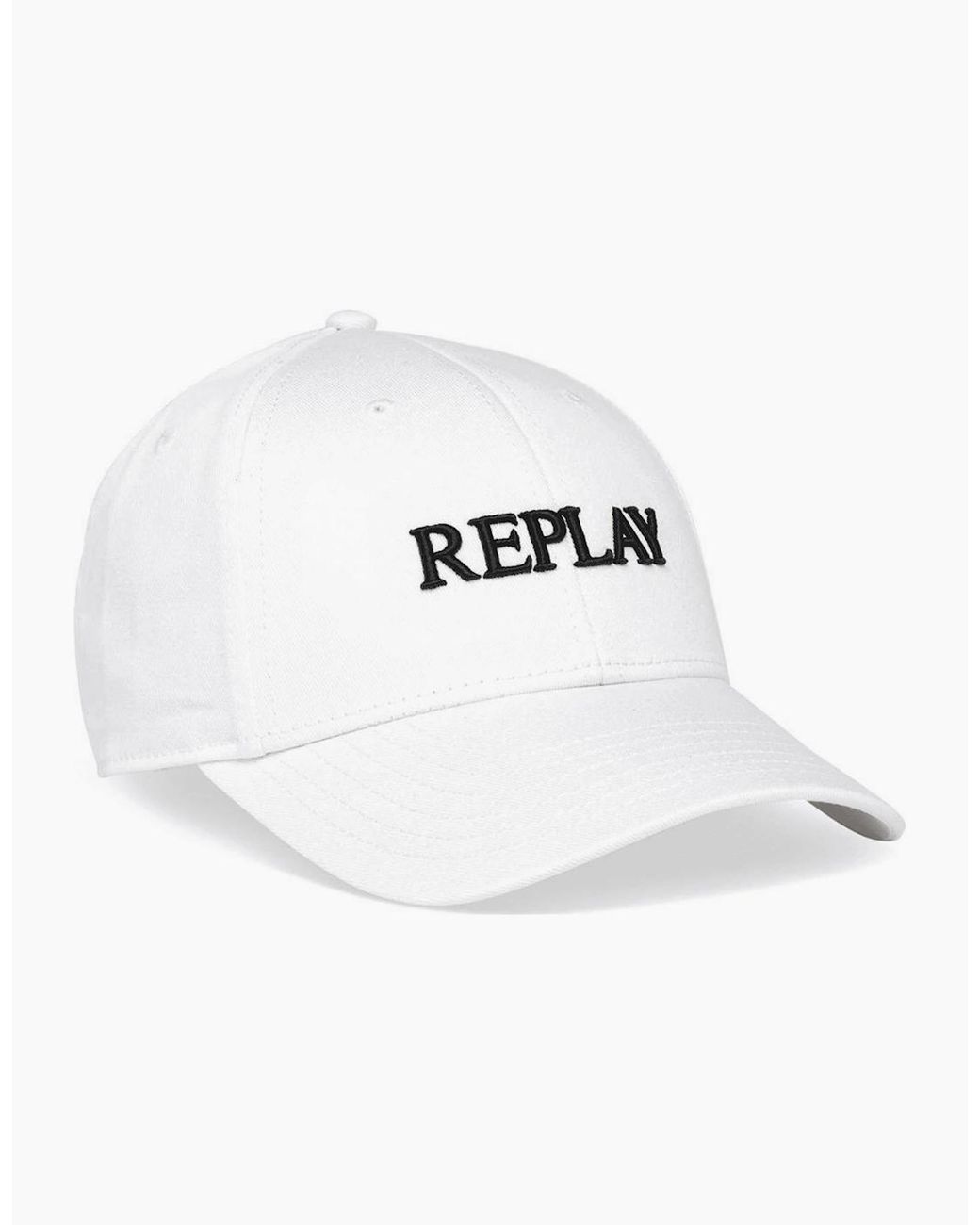 Replay White Embroidered Logo Baseball Cap for men