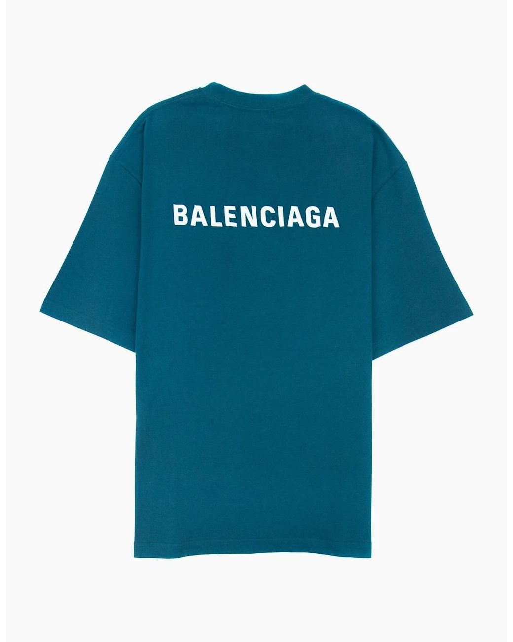 Balenciaga Blue Logo Crewneck T Shirt 9567 for men