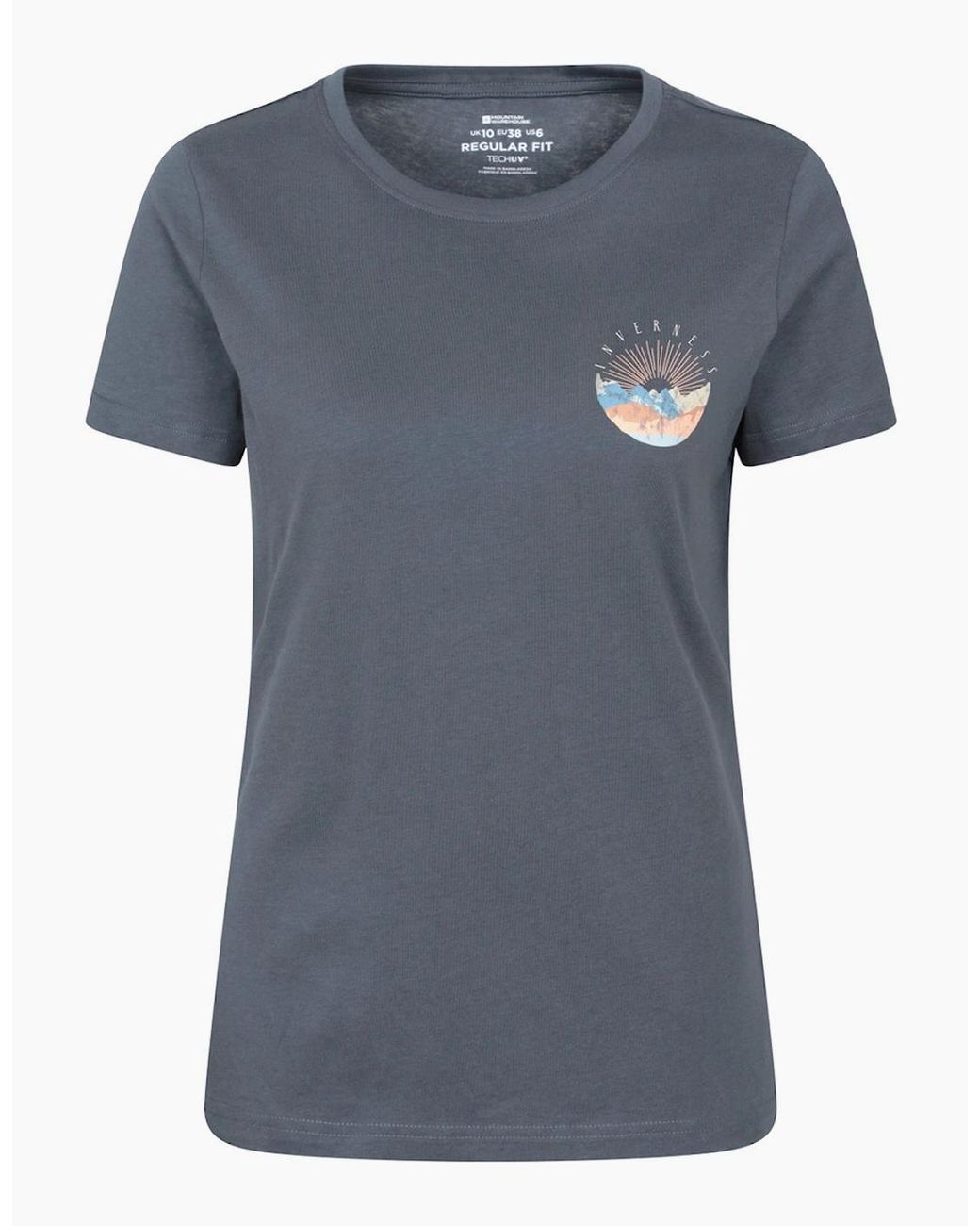 Mountain Warehouse Gray Ladies Inverness Chest Print Relaxed Fit T-Shirt