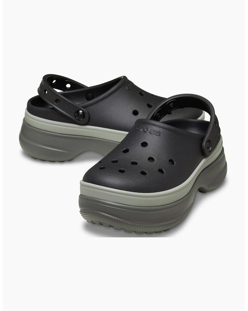CROCSTM Black Classic Stacked Clogs