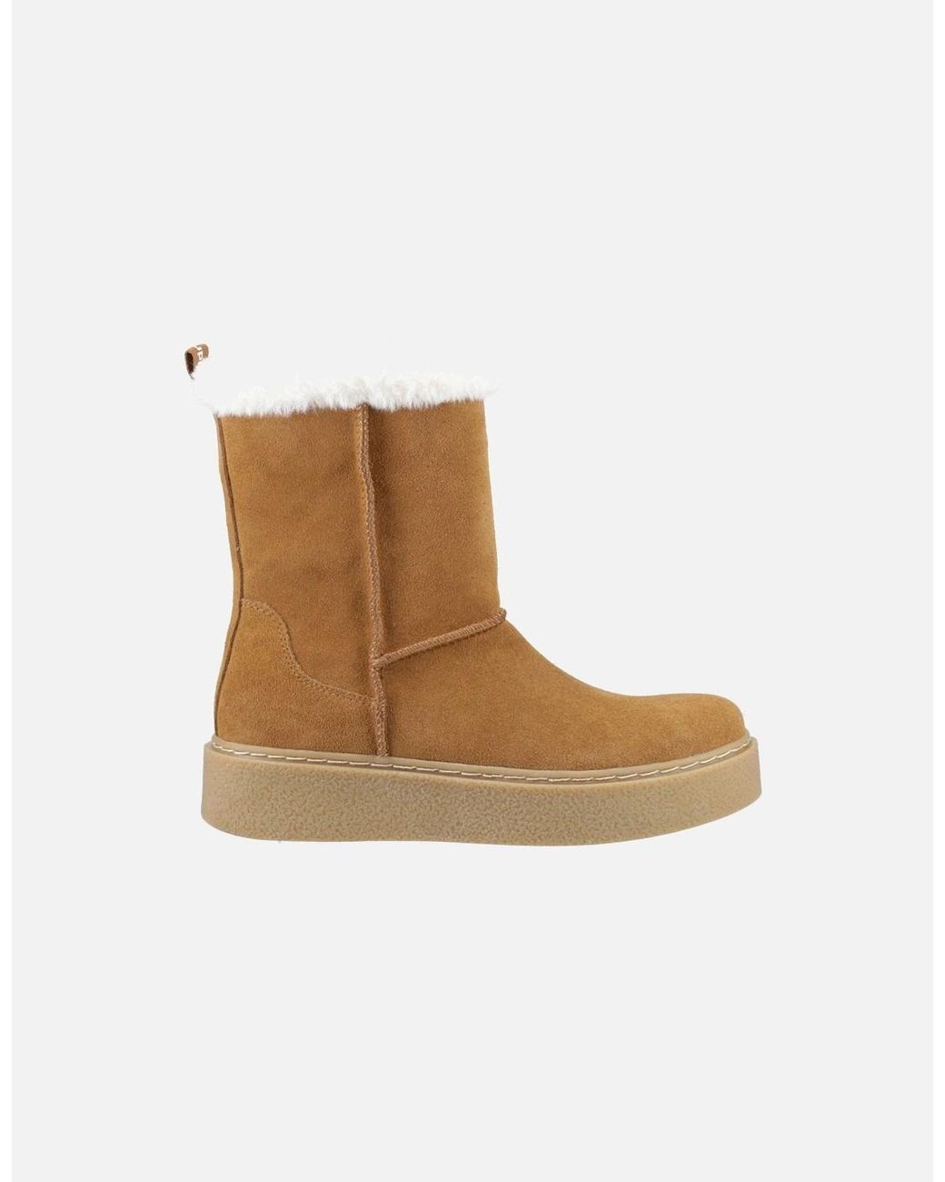 Hush Puppies Brown Becca Mid Suede Tan Boots