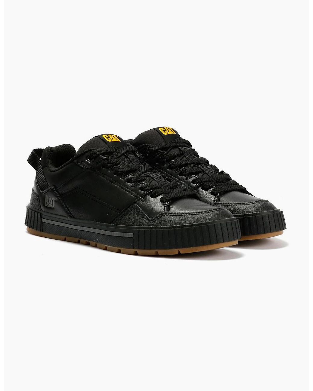 Caterpillar Black Axiom Leather Lace-Up Shoes for men