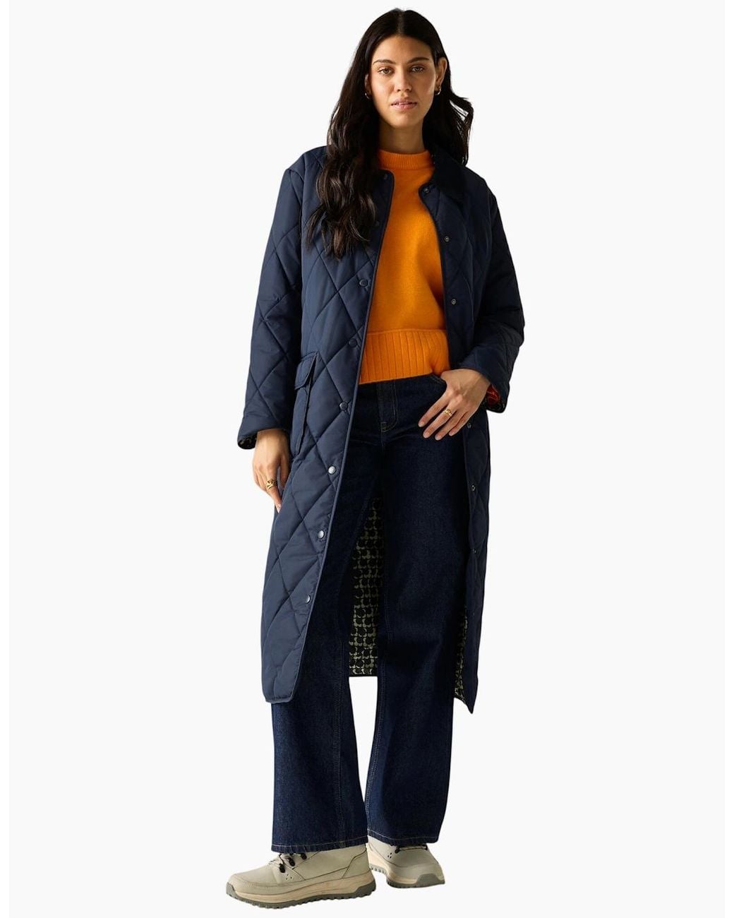 Regatta Blue Ladies Orla Kiely Eclipse Mid Length Jacket