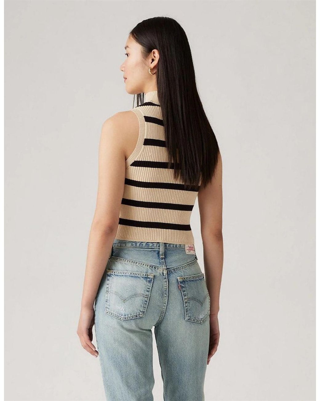 Levi's Natural Levi's Tulip Mock Neck Sleeveless Box Tank