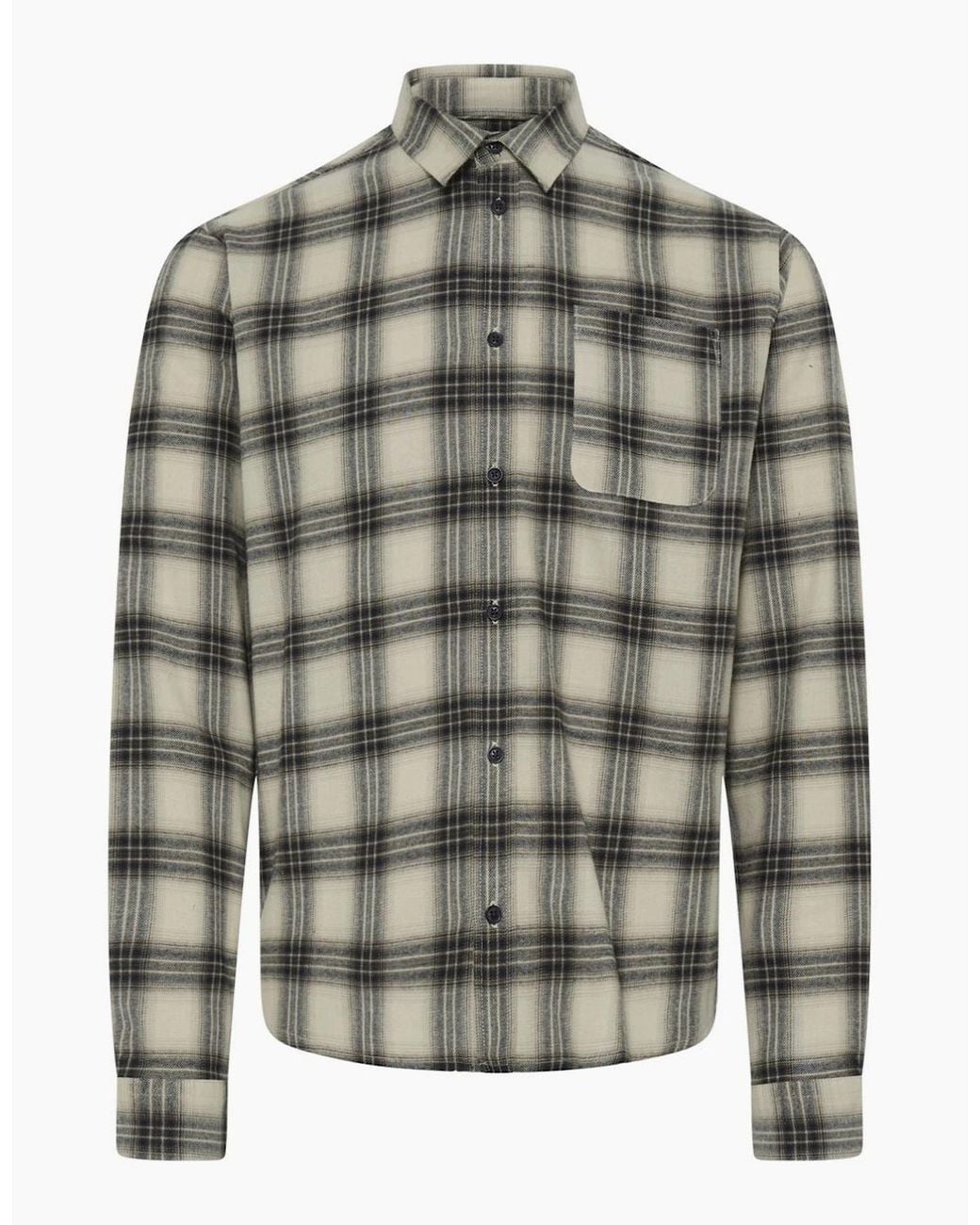 Blend Gray Big & Tall Claus Long Sleeve Shirt for men