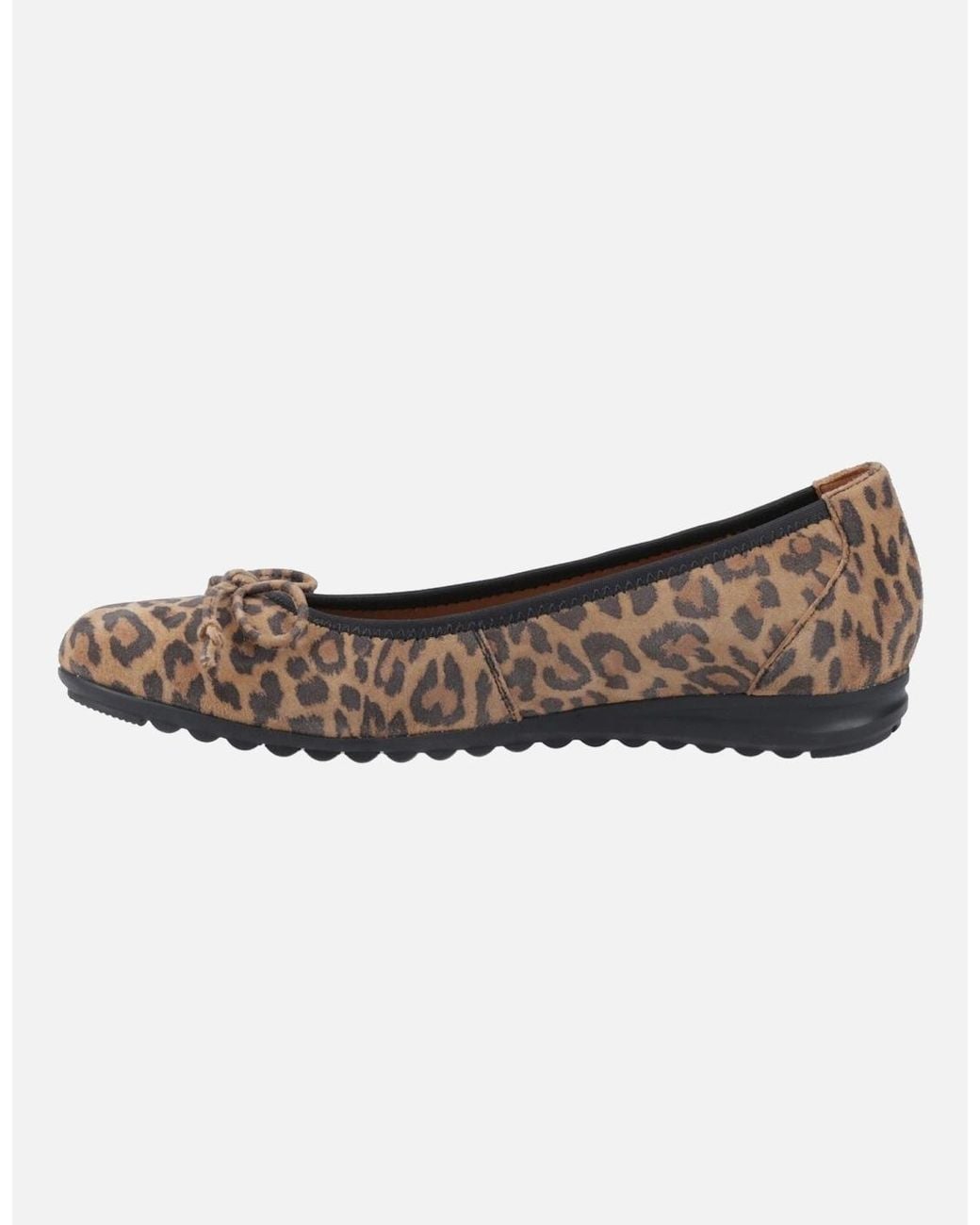 Hush Puppies Brown Lucille Leather Leopard Flats