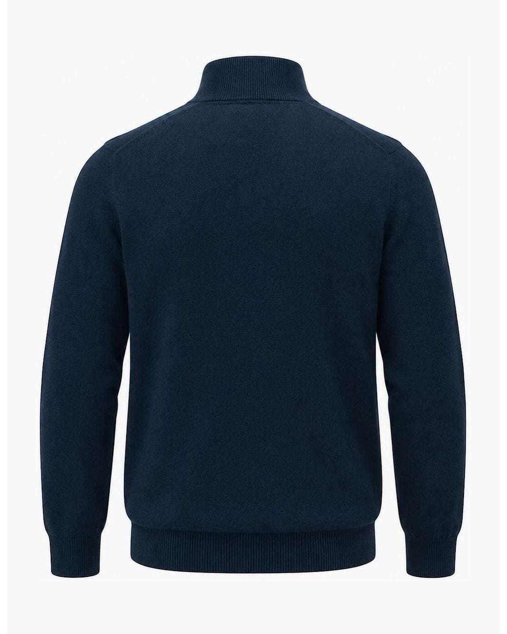 Lyle & Scott Blue Lyle & Scott Cotton Merino Quarter Zip Jumper Dark for men