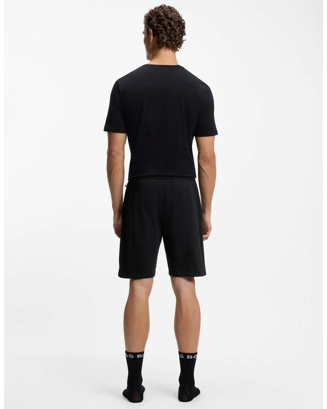 Boss Black Boss Authentic Loungewear Shorts With Stripe And Logo for men