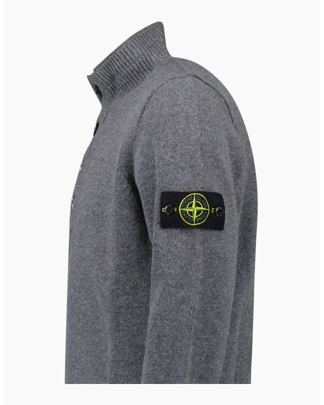 Stone Island Gray Half-Zip Jumper for men