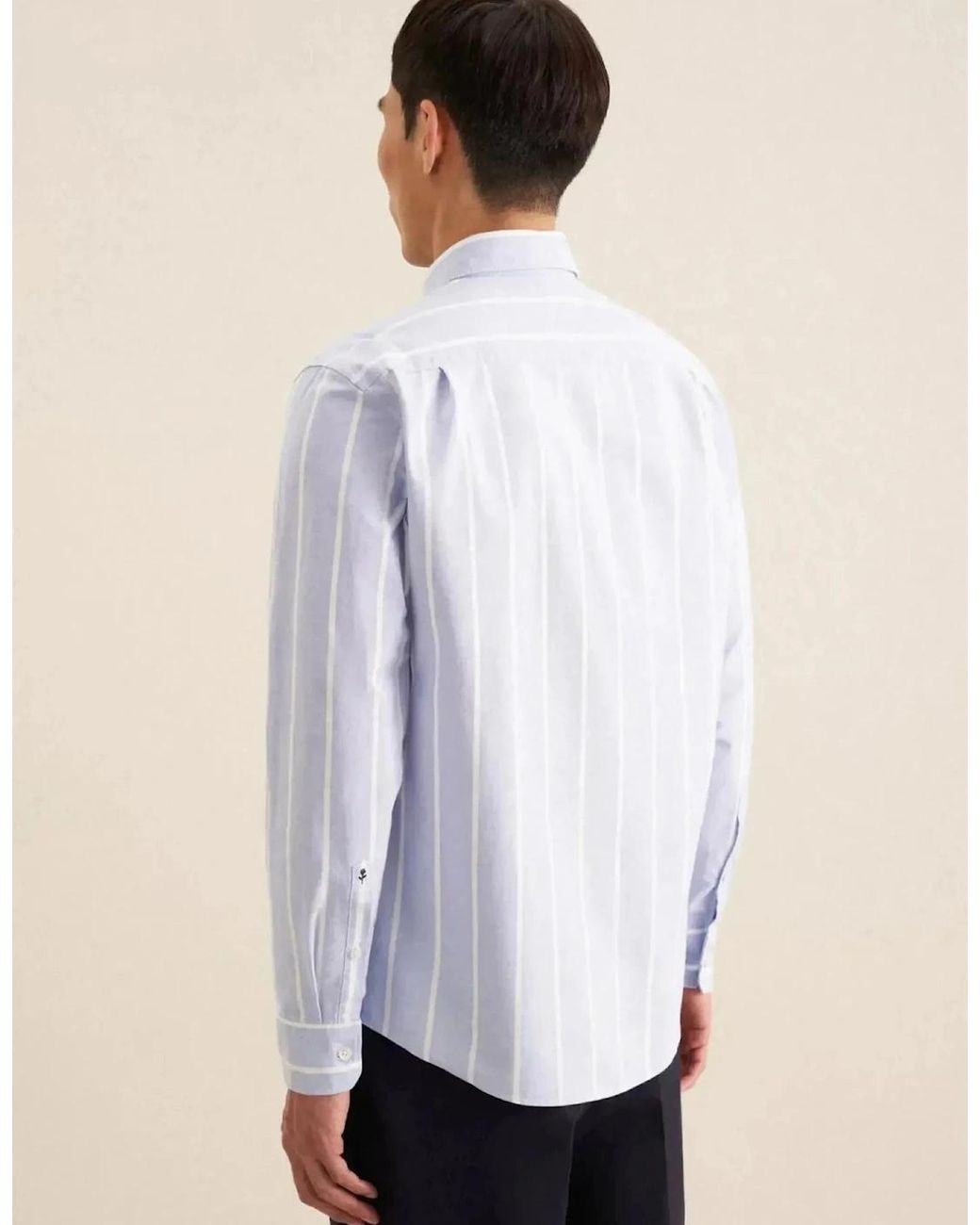 Seidensticker White Regular Fit Button Down Striped Oxford Shirt Light for men