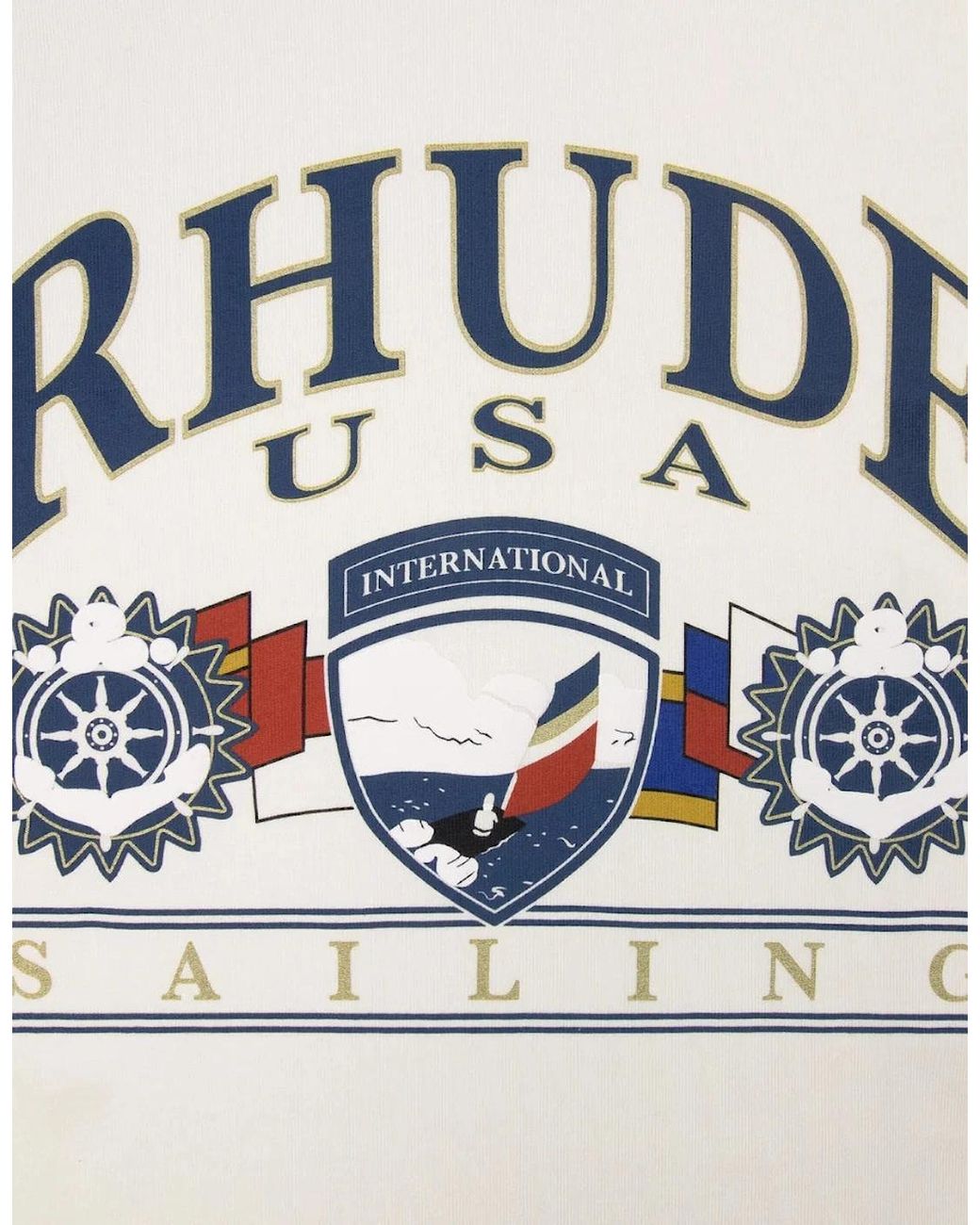 Rhude White Usa Sailing Icon Tee Vintage for men