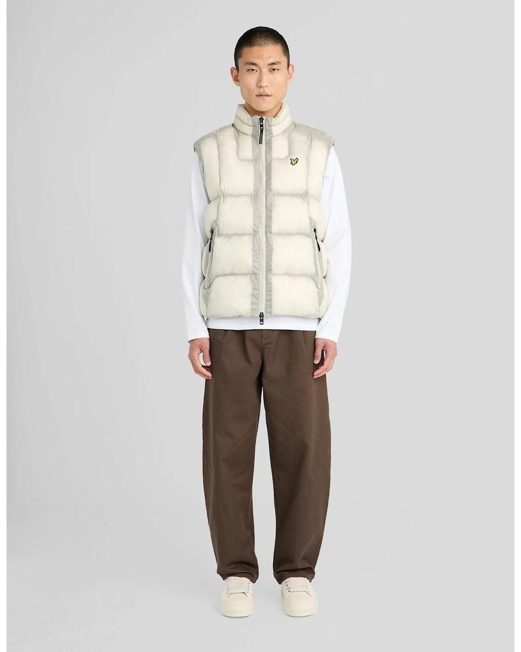 Lyle & Scott Natural Translucent Puffer Gilet for men