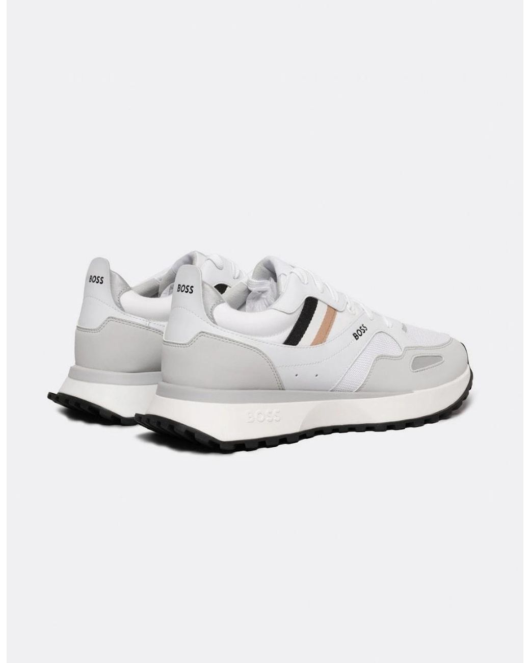 Boss White Boss Jonah Running Style Trainers With Eva Rubber Outsole for men