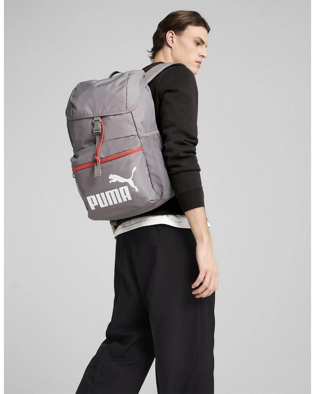 PUMA Gray Phase Hooded Backpack for men