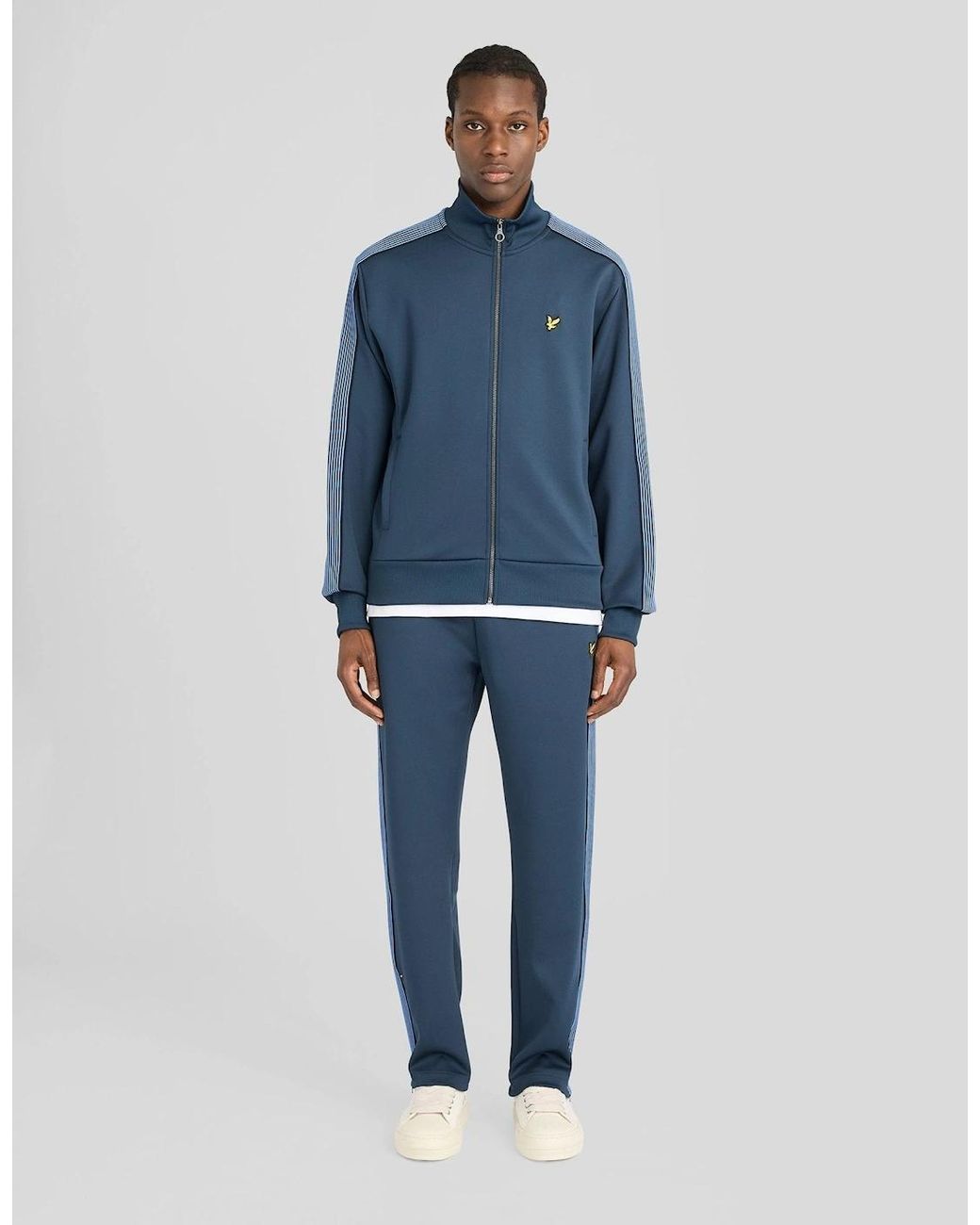 Lyle & Scott Blue Striped Taped Trackpant for men