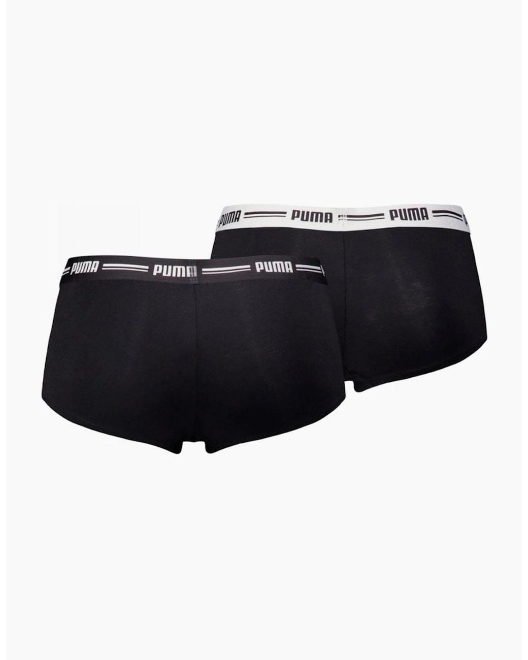 PUMA Black 2-Pack Striped Logo Mid-Rise Mini Shorts