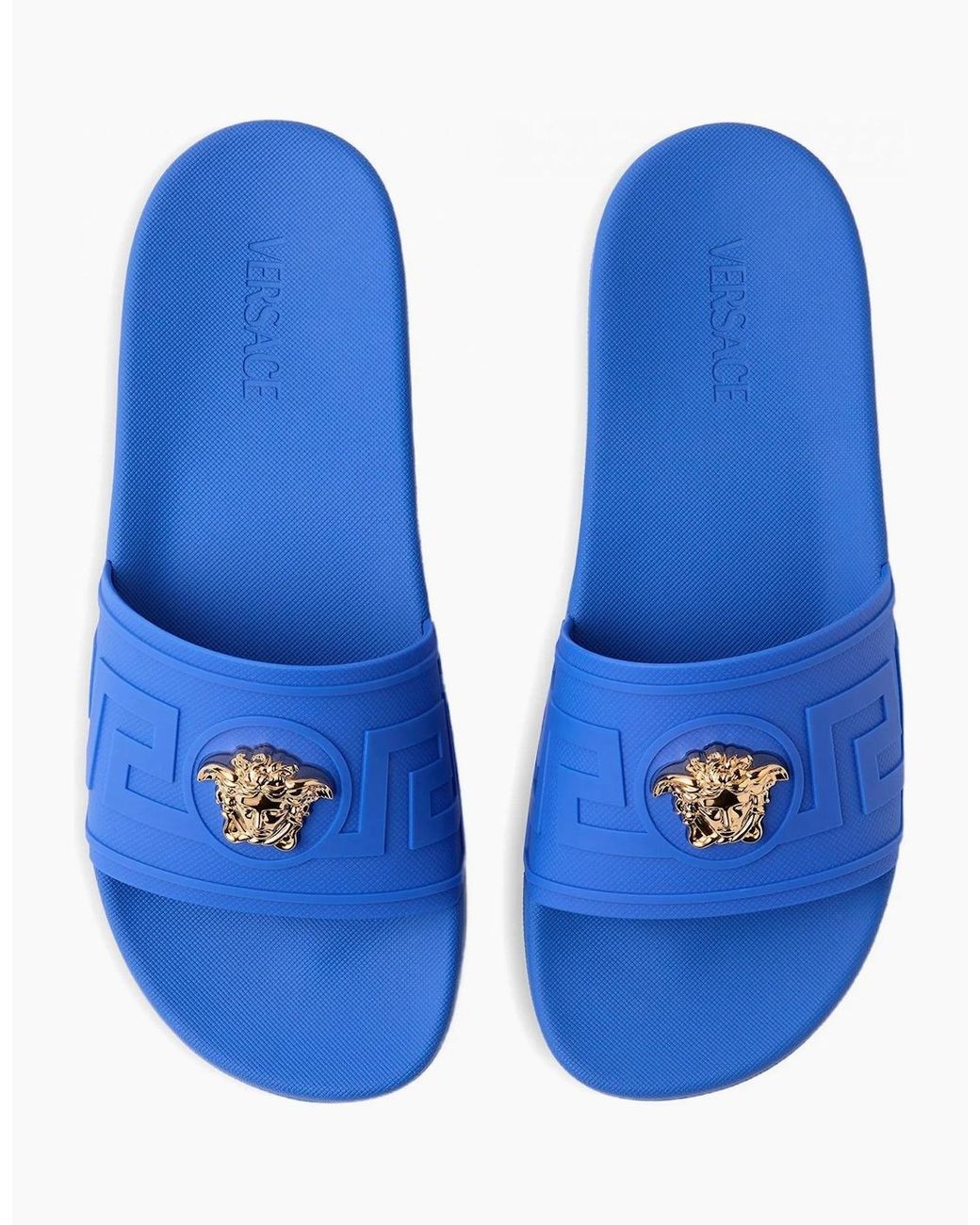 Versace Blue Medusa Sliders for men