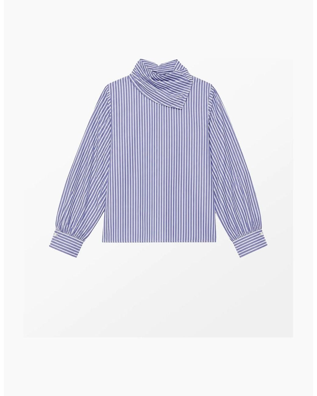Ro&zo Purple Stripe Cotton Scarf Shirt