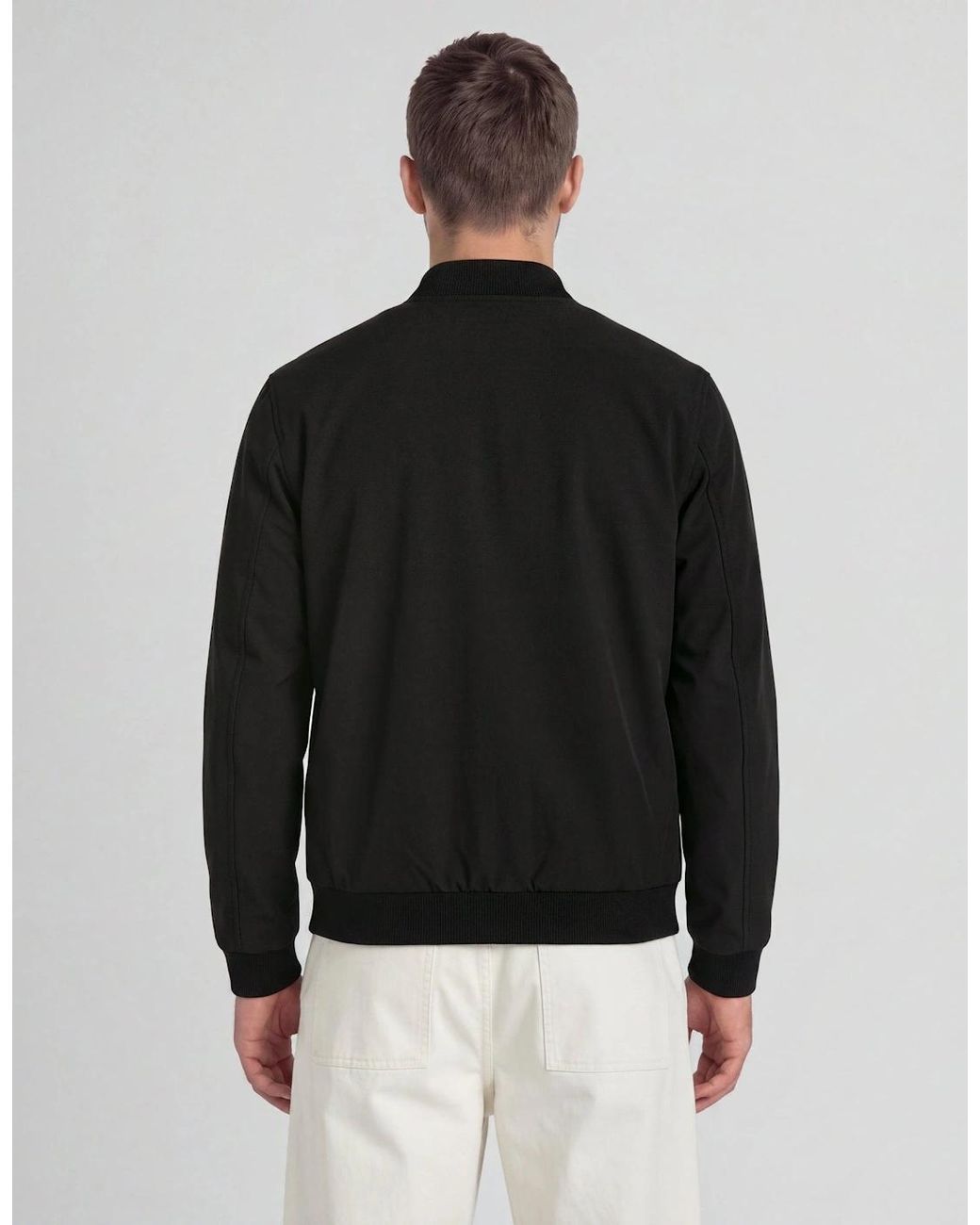 Lyle & Scott Black Nylon Padded Bomber Jacket for men