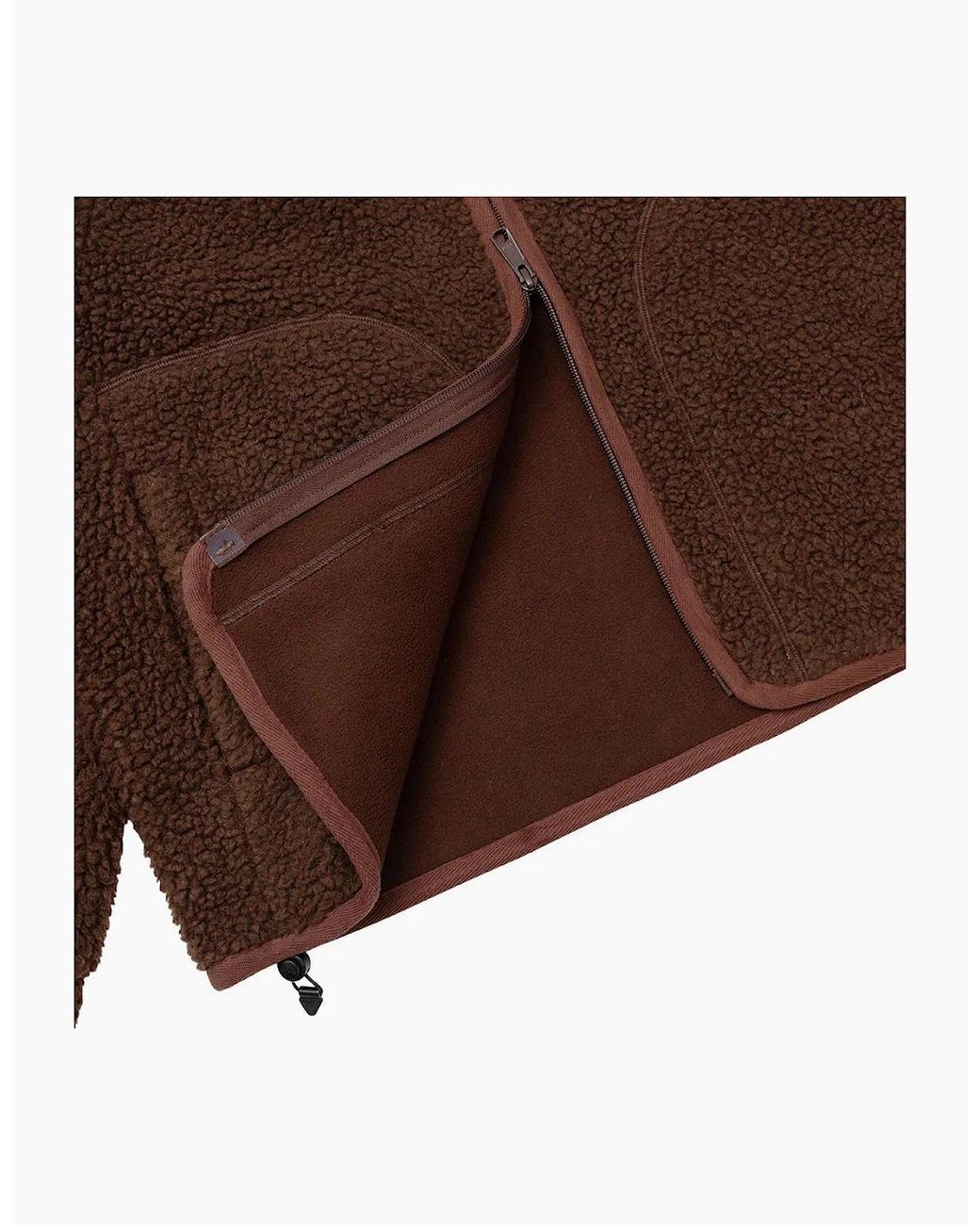 Parlez Brown Amity Zip Thru Coffee Fleece for men