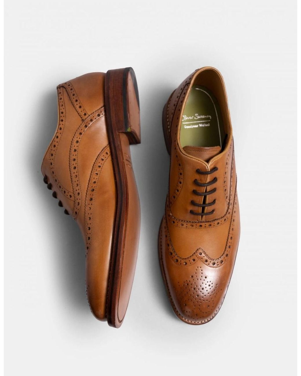 Oliver Sweeney Brown Aldeburgh Leather Brogue for men