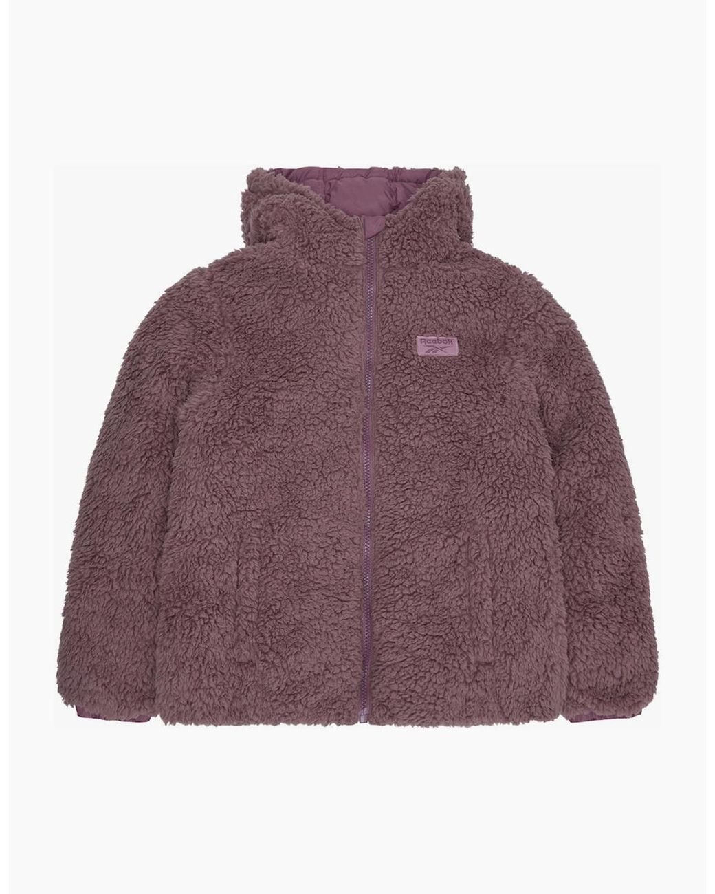 Reebok Purple Rb2103 Reversible Puffer Sherpa