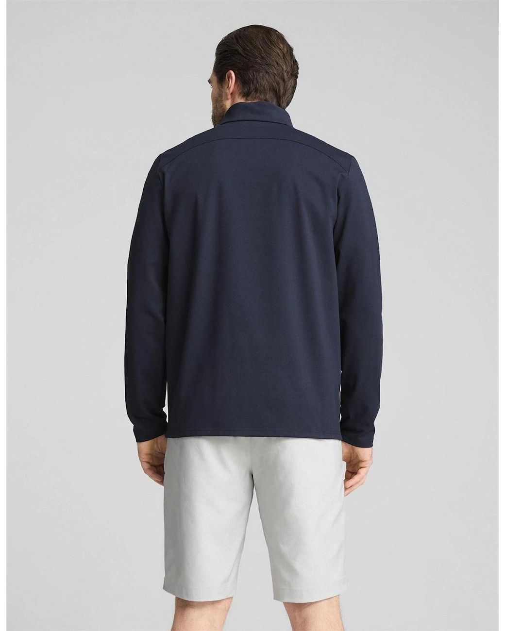 PUMA Blue Tech Chest Pocket Funnel Neck Long Sleeve Sweater for men