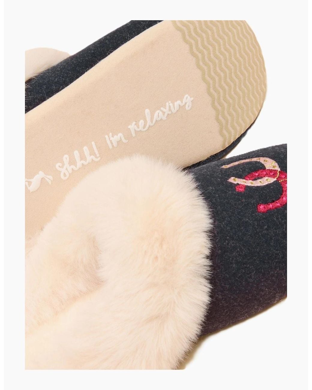 Joules Blue Slippet Luxe Horse Slippers