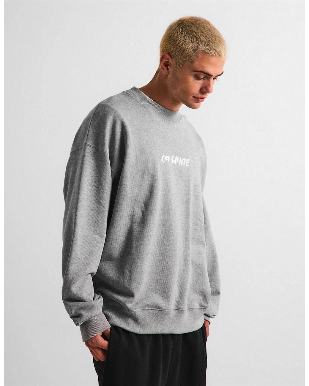 Off-White c/o Virgil Abloh Gray Crew Sweatshirt for men