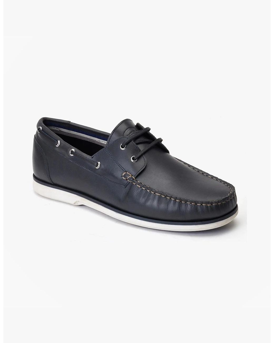 Base London Blue London Stern Boat Shoes for men