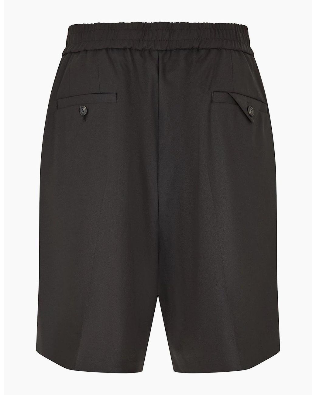 Boss Black Solid Patterned Shorts With Elasticated Waistband for men