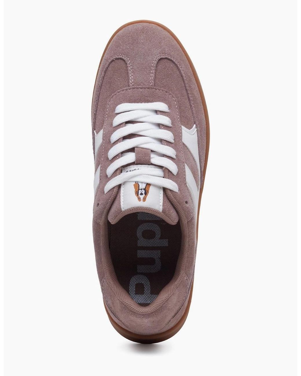 Hush Puppies Pink Maura Suede Stone Trainers