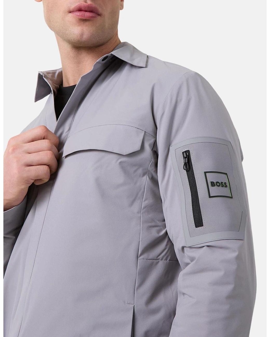 Boss Gray Boss Tour Overshirt Open