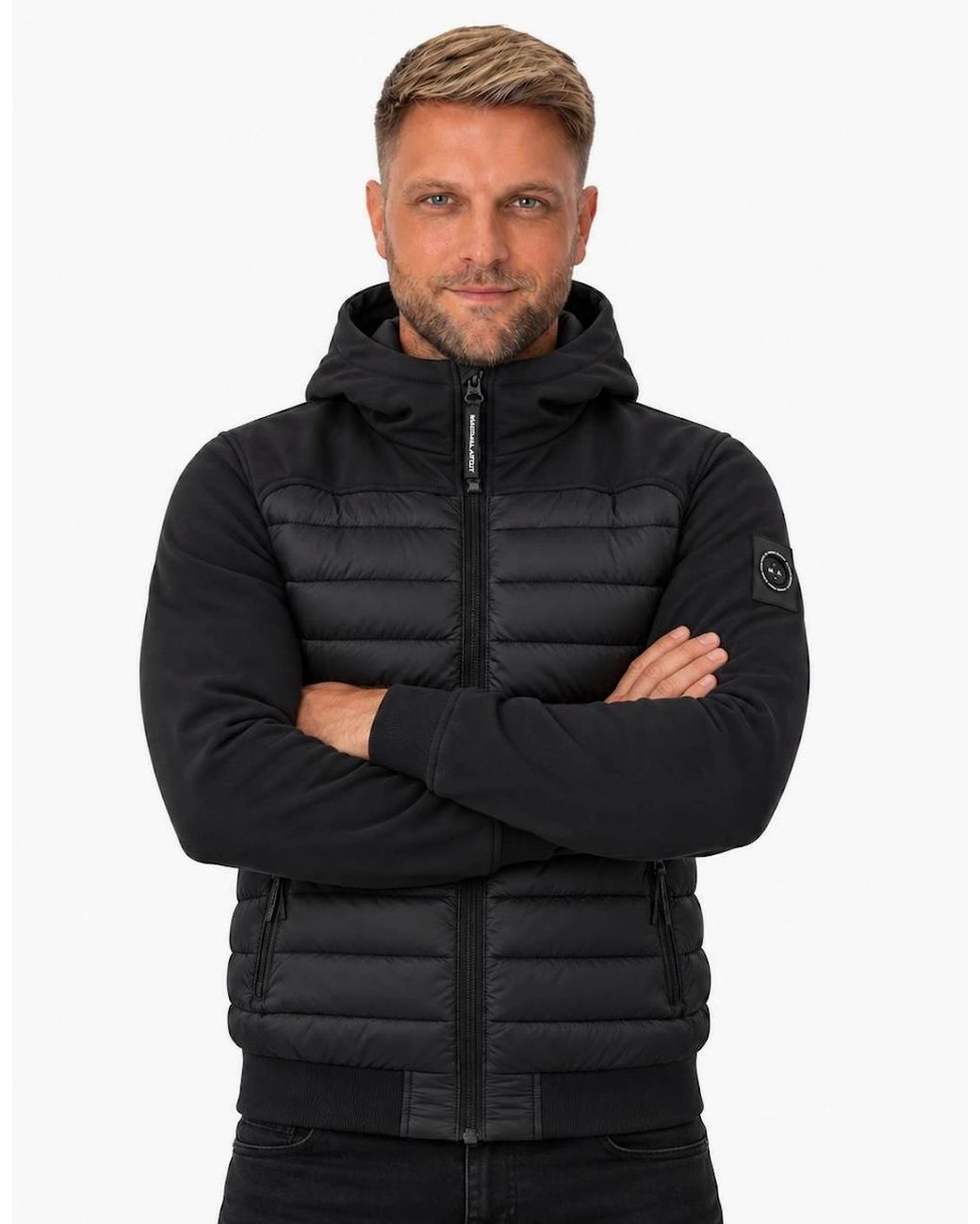 Marshall Artist Black Avondale Hybrid Jacket for men