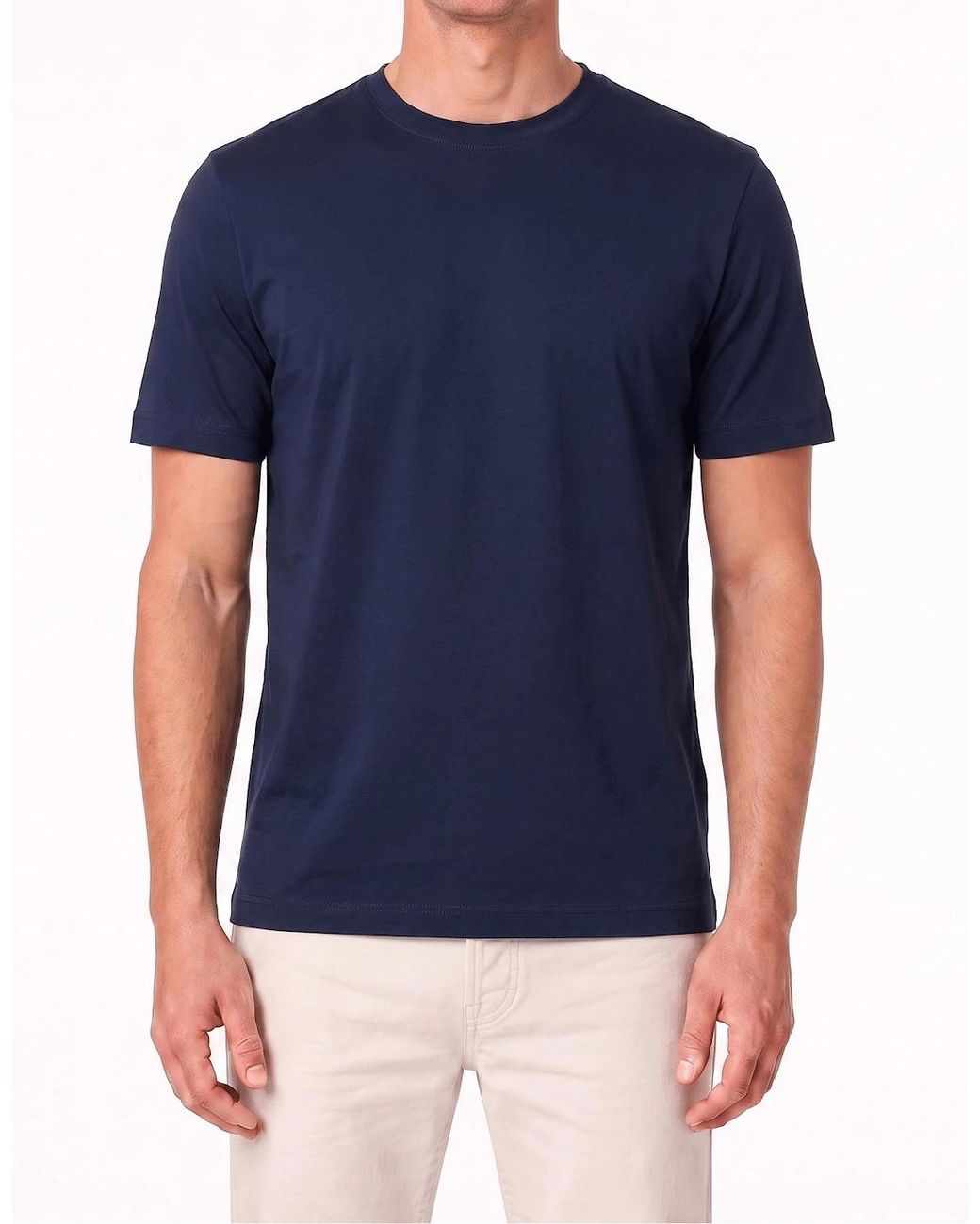 Gran Sasso Blue Pure Cotton T-Shirt for men