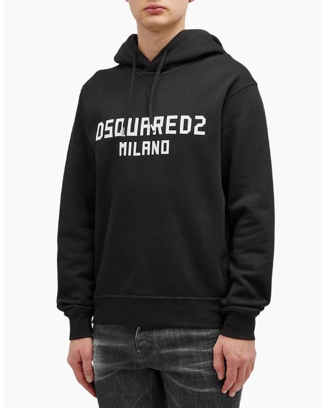 DSquared² Black Milano Logo Cool Fit Hoodie for men