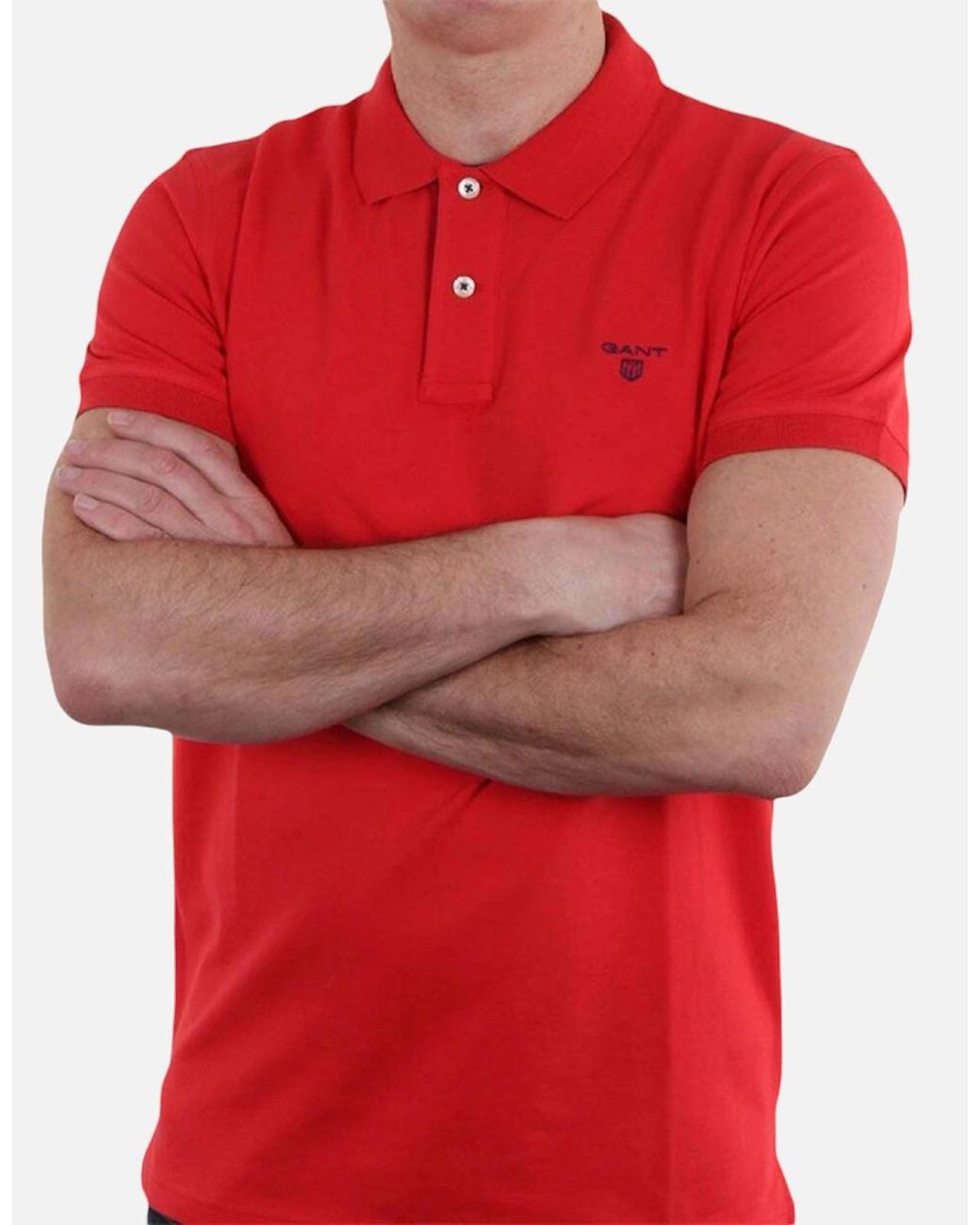 Gant Red Polo Shirt Short Sleeve Casual Summer Tee Golf Sports Cotton Jersey