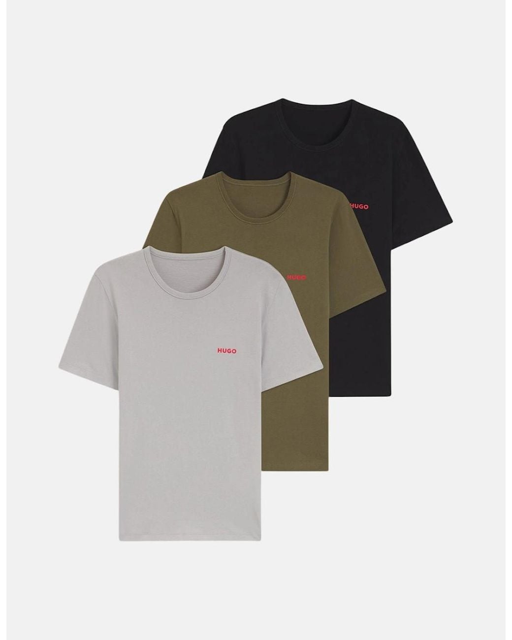 Boss Gray Hugo 3-Pack Cotton T-Shirts for men