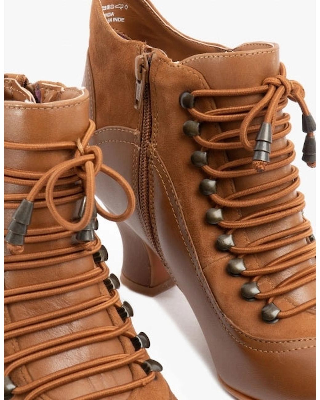 Hush Puppies Brown Vivianna Leather Zip Boots Tan