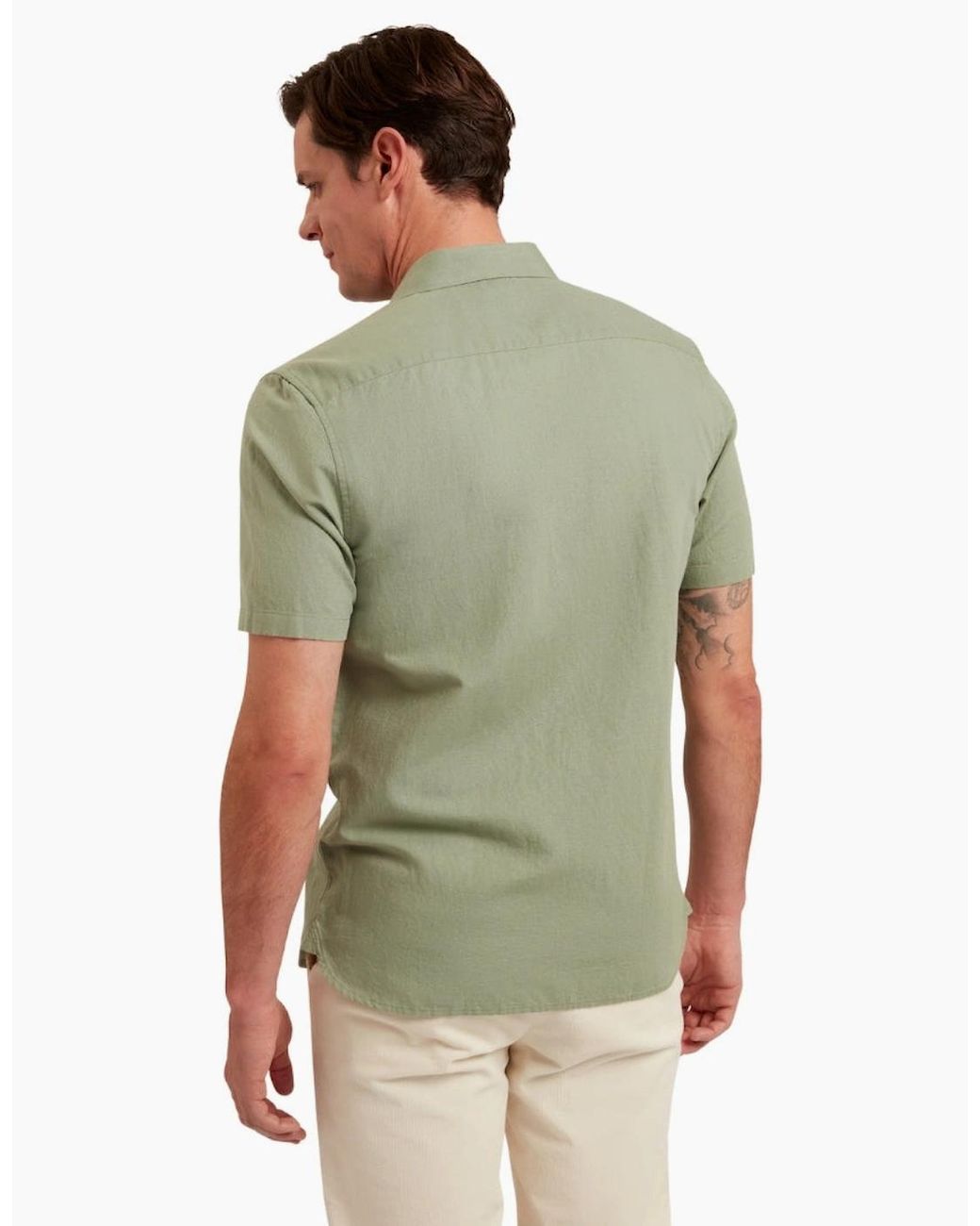 Ted Baker Green Zefre Regular Linen Shirt for men