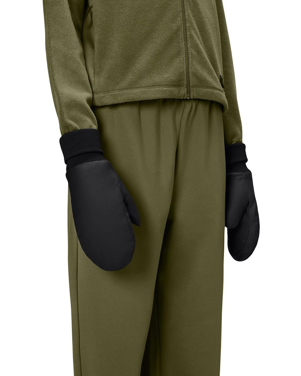 Rains Black Alta Puffer Mittens