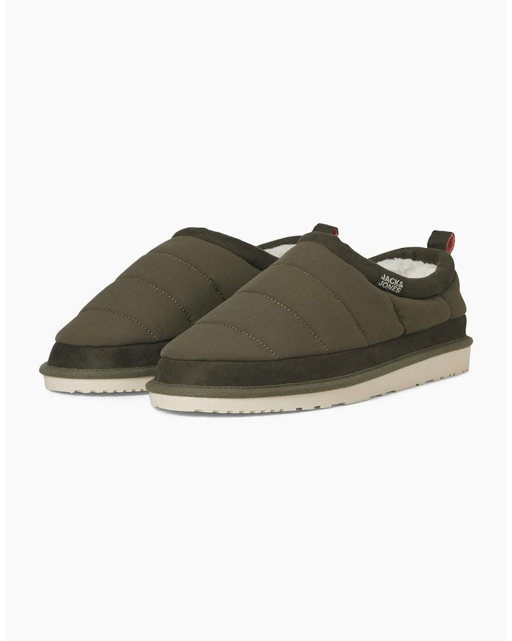 Jack & Jones Green Puff Mule Slippers for men