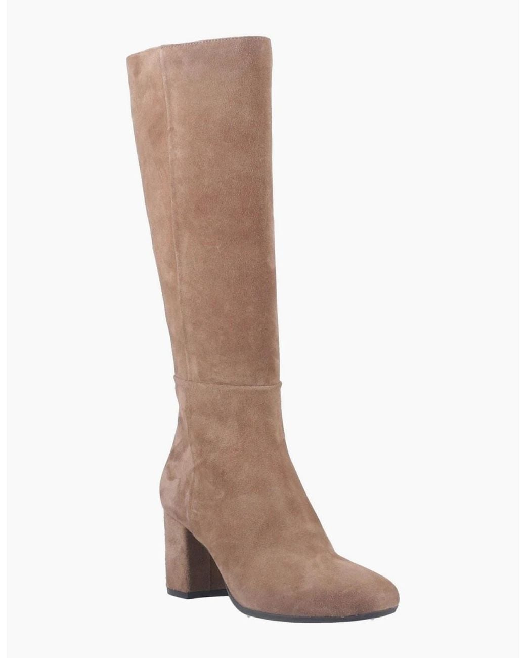 Hush Puppies Brown Oprah Suede Long Leather Mocha Heeled Knee High Boots