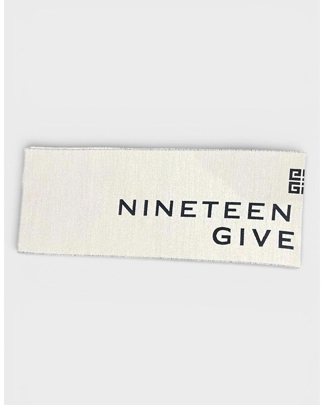 Givenchy Natural Date Logo Print Wool Scarf