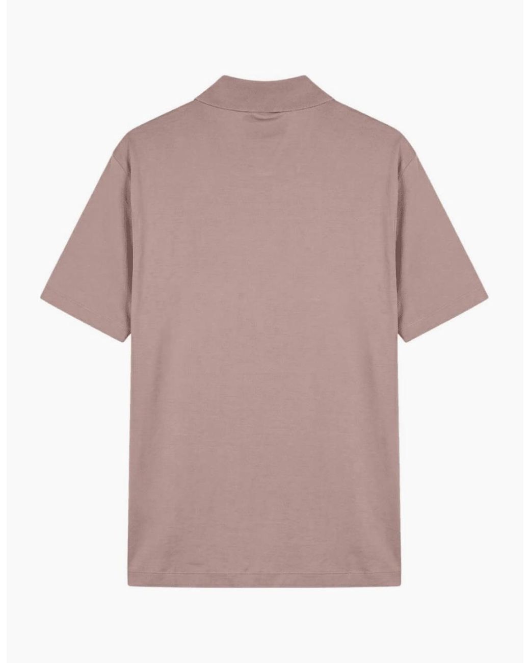 Emporio Armani Pink Embroided Logo Viscose Soft Touch Polo Shirt for men