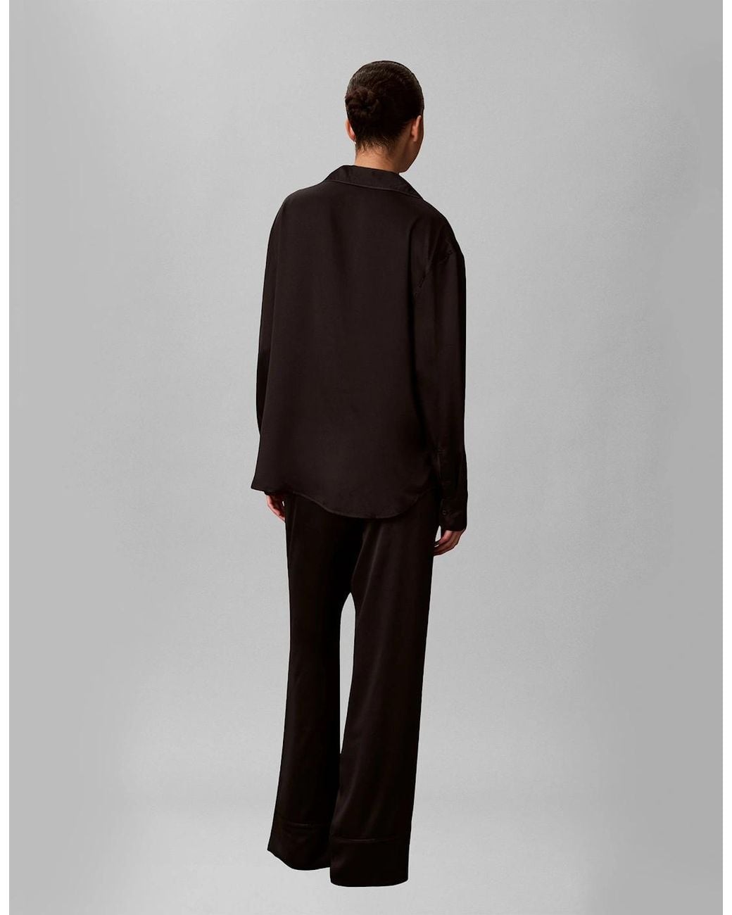 Calvin Klein Black Satin Set Pyjama Set