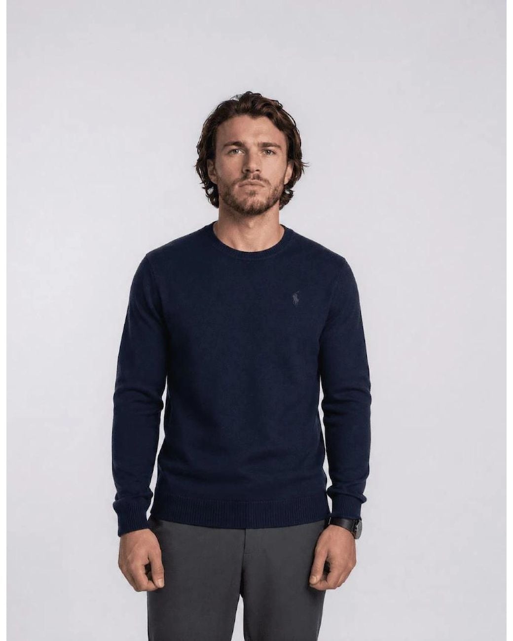 Polo Ralph Lauren Blue Ralph Lauren Slim Fit Cotton Jumper for men