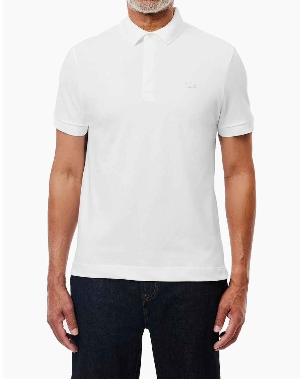 Lacoste White Ph5522 Paris Stretch Pique Polo for men